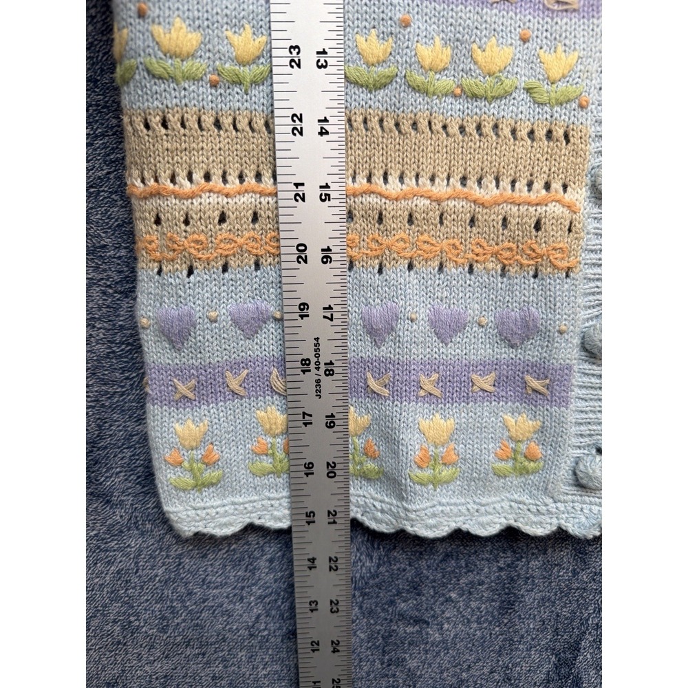 Bryn Connolly‎ Floral Knit Sweater Vest Women Small Cottagecore Button Front - Picture 5 of 6